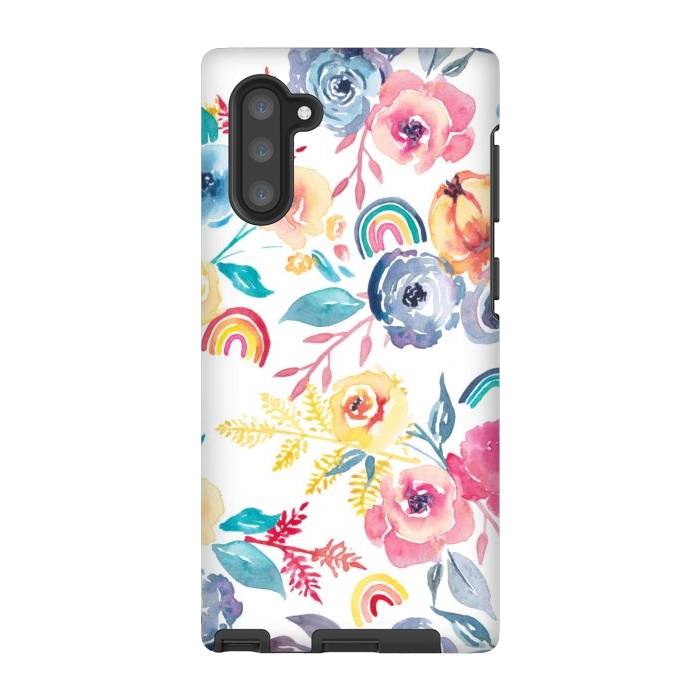 Galaxy Note 10 StrongFit Roses and Rainbows by gingerlique