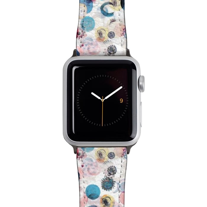 Watch 42mm / 44mm Strap PU leather Watercolour playful spots abstract pattern by Oana 