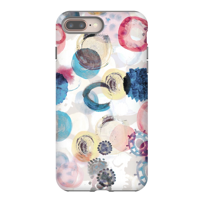 iPhone 7 plus StrongFit Watercolour playful spots abstract pattern by Oana 