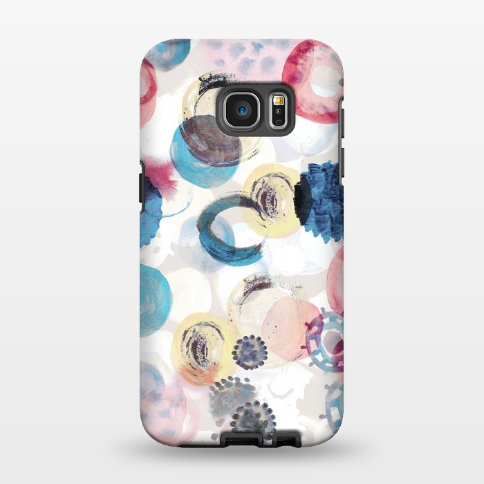 Galaxy S7 EDGE StrongFit Watercolour playful spots abstract pattern by Oana 