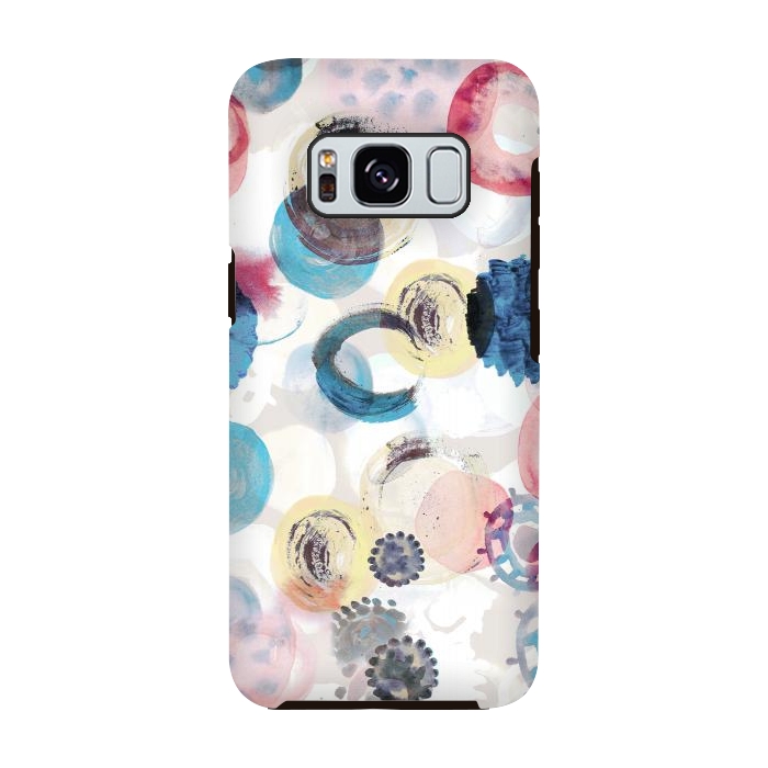Galaxy S8 StrongFit Watercolour playful spots abstract pattern by Oana 