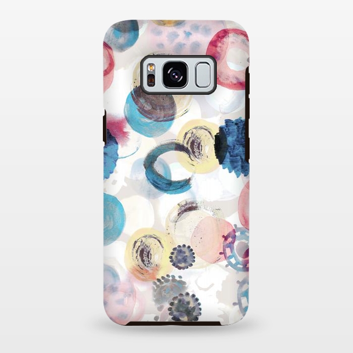 Galaxy S8 plus StrongFit Watercolour playful spots abstract pattern by Oana 