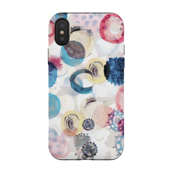 iPhone Xs / X StrongFit Watercolour playful spots abstract pattern by Oana 