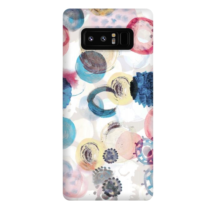 Galaxy Note 8 StrongFit Watercolour playful spots abstract pattern by Oana 