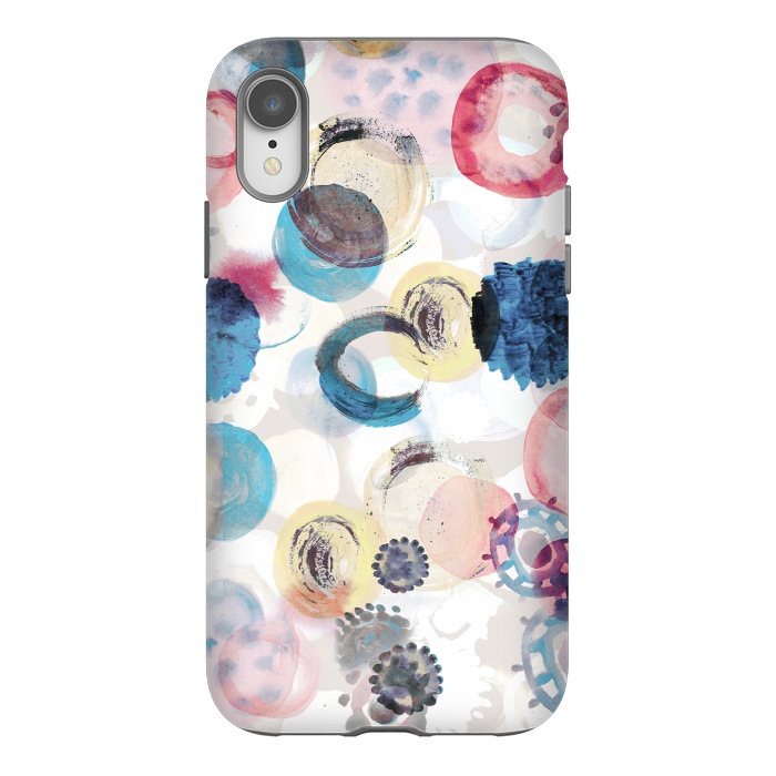 iPhone Xr StrongFit Watercolour playful spots abstract pattern by Oana 