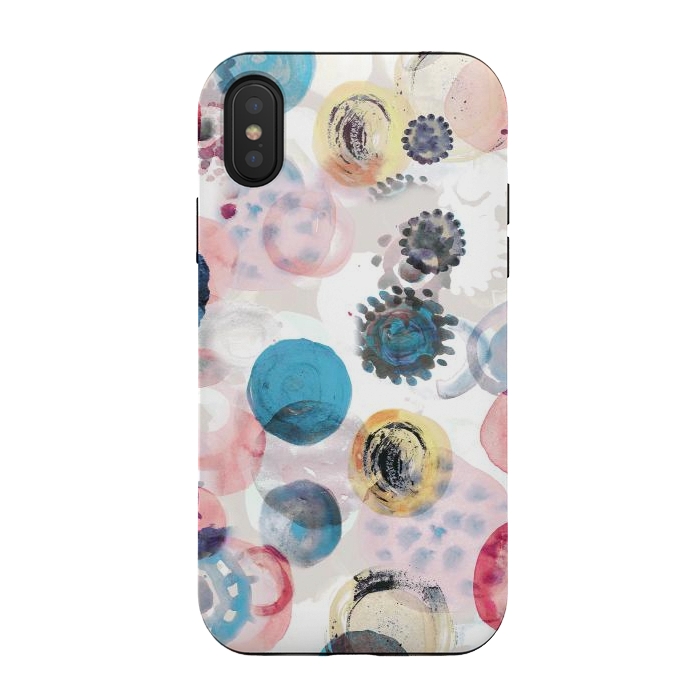iPhone Xs / X StrongFit Colorful painted spots by Oana 