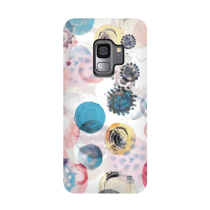 Galaxy S9 StrongFit Colorful painted spots by Oana 