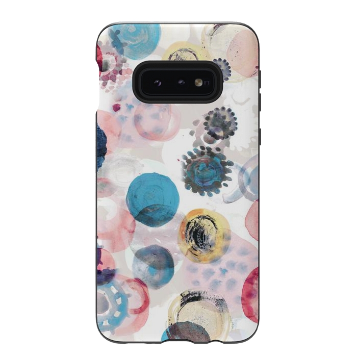 Galaxy S10e StrongFit Colorful painted spots by Oana 