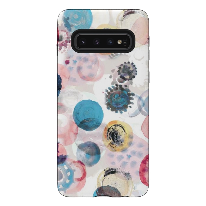 Galaxy S10 StrongFit Colorful painted spots by Oana 