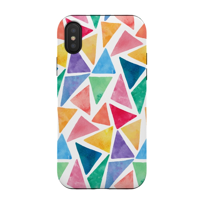 iPhone Xs / X StrongFit multi colour triangle pattern by MALLIKA