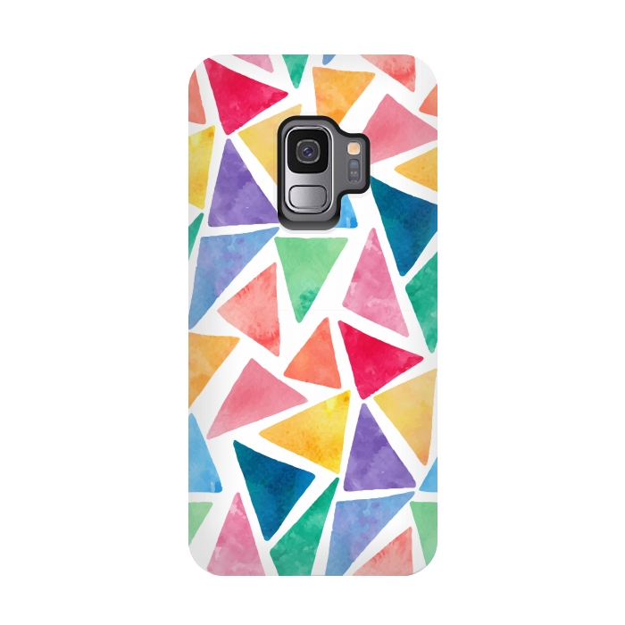 Galaxy S9 StrongFit multi colour triangle pattern by MALLIKA