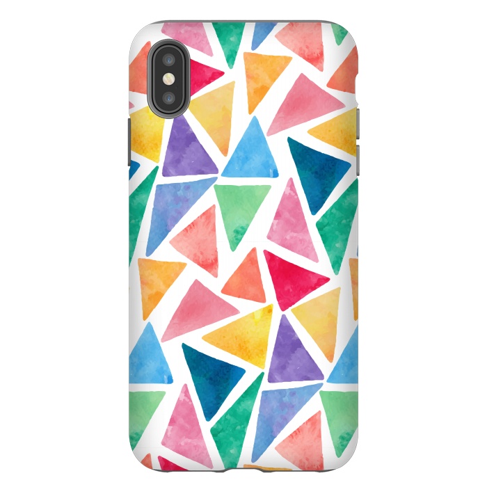 iPhone Xs Max StrongFit multi colour triangle pattern by MALLIKA