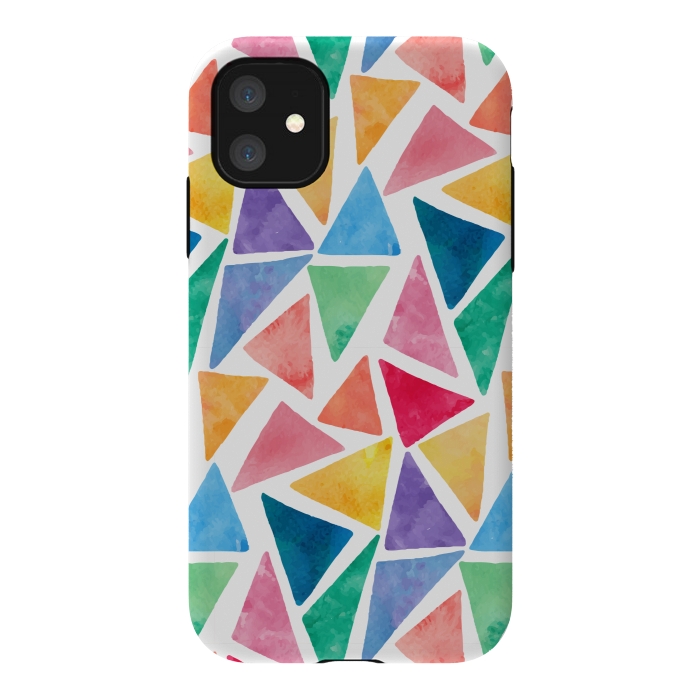 iPhone 11 StrongFit multi colour triangle pattern by MALLIKA