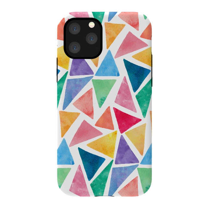 iPhone 11 Pro StrongFit multi colour triangle pattern by MALLIKA