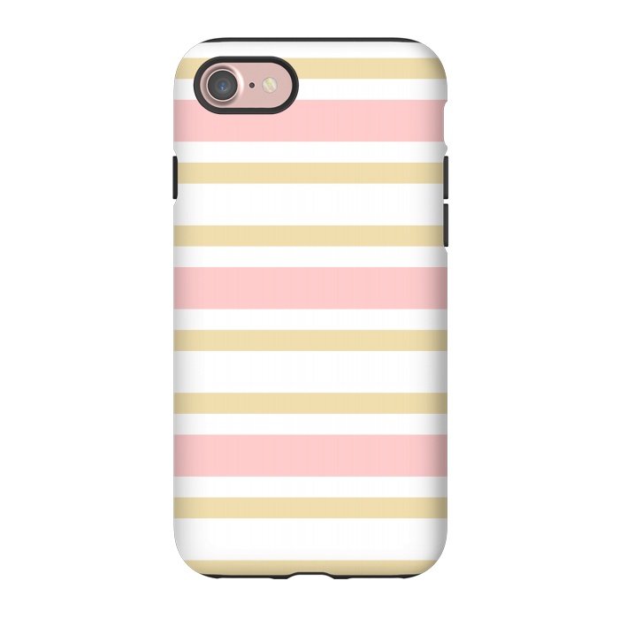 iPhone 7 StrongFit pink golden stripes pattern by MALLIKA