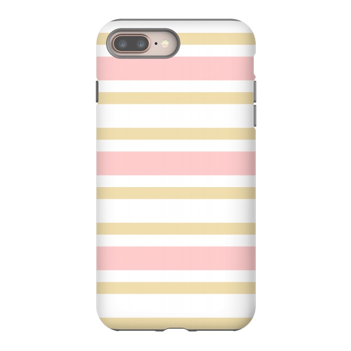 iPhone 7 plus StrongFit pink golden stripes pattern by MALLIKA