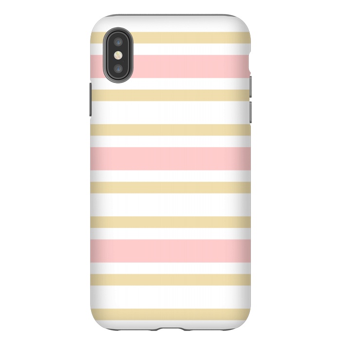 iPhone Xs Max StrongFit pink golden stripes pattern by MALLIKA
