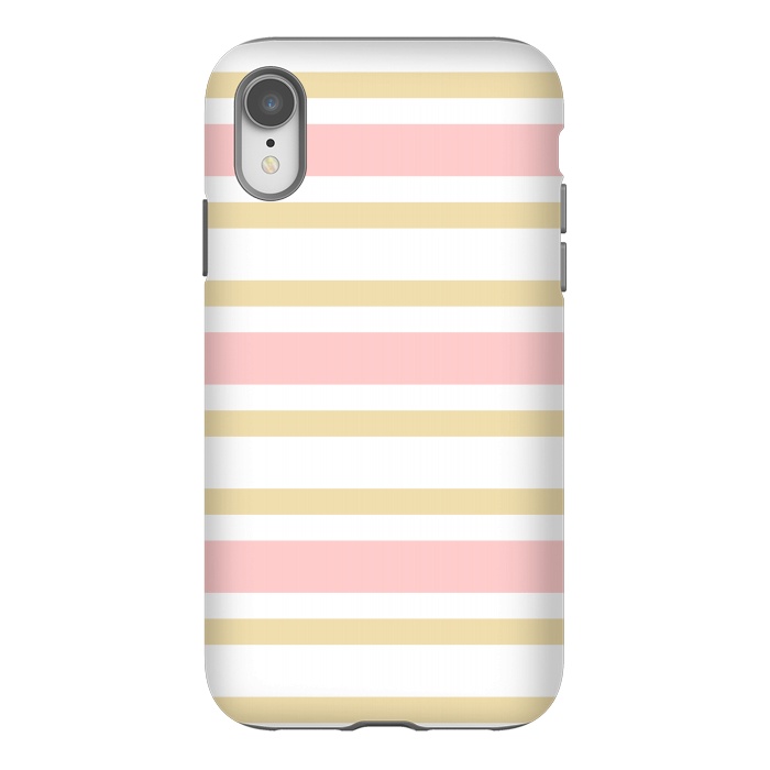 iPhone Xr StrongFit pink golden stripes pattern by MALLIKA