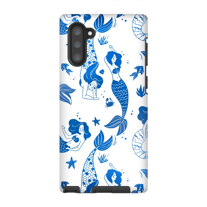 Galaxy Note 10 StrongFit blue mermaid pattern by MALLIKA