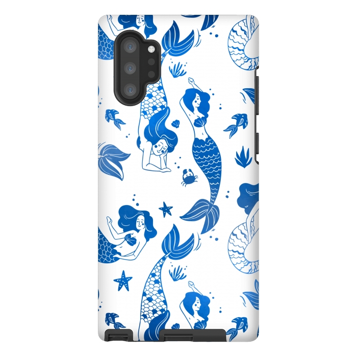 Galaxy Note 10 plus StrongFit blue mermaid pattern by MALLIKA