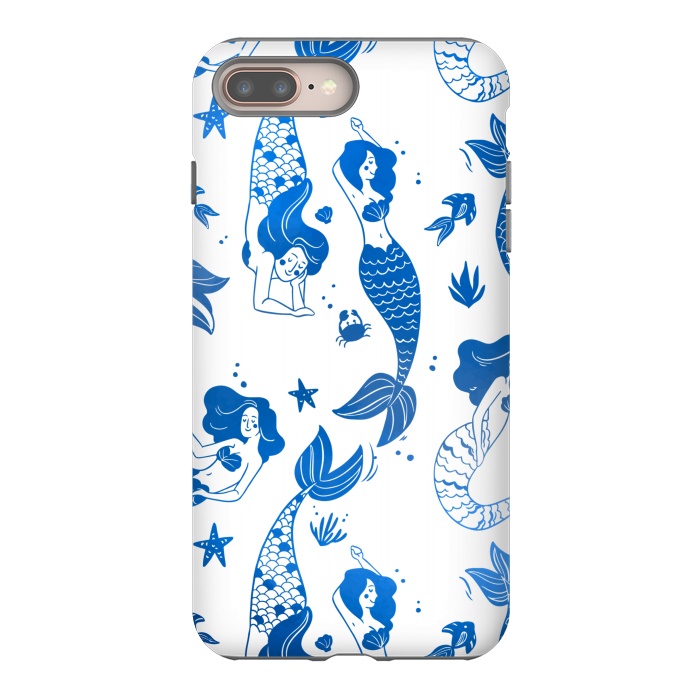 iPhone 7 plus StrongFit blue mermaid pattern by MALLIKA