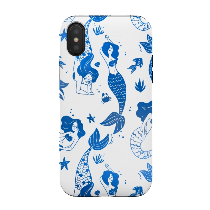 iPhone Xs / X StrongFit blue mermaid pattern by MALLIKA