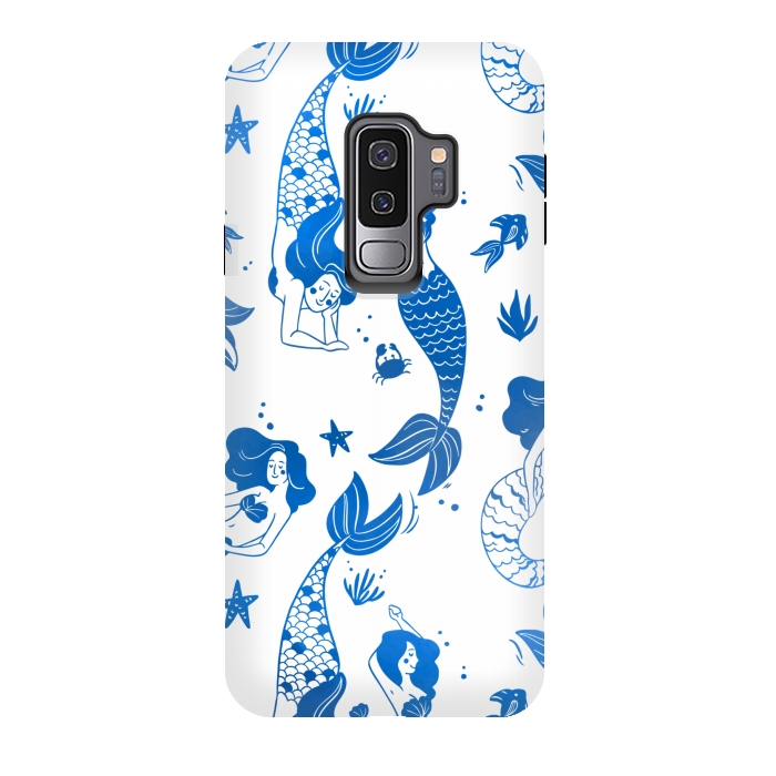 Galaxy S9 plus StrongFit blue mermaid pattern by MALLIKA
