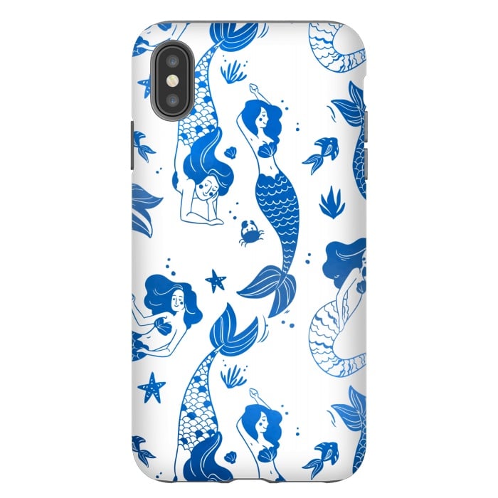 iPhone Xs Max StrongFit blue mermaid pattern by MALLIKA