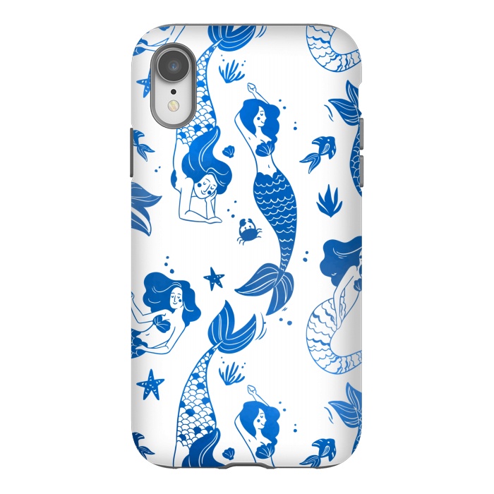 iPhone Xr StrongFit blue mermaid pattern by MALLIKA