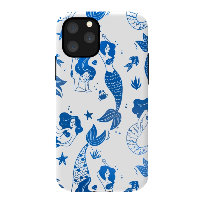 iPhone 11 Pro StrongFit blue mermaid pattern by MALLIKA