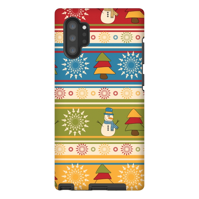 Galaxy Note 10 plus StrongFit christmas aztec print by MALLIKA