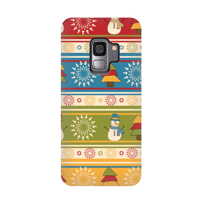 Galaxy S9 StrongFit christmas aztec print by MALLIKA