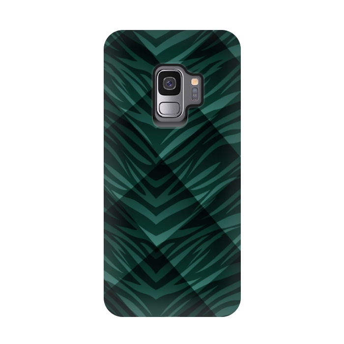 Galaxy S9 StrongFit green animal print by MALLIKA