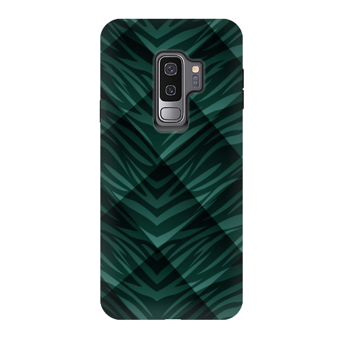 Galaxy S9 plus StrongFit green animal print by MALLIKA