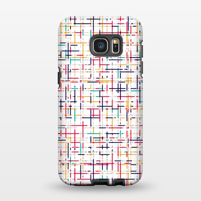 Galaxy S7 EDGE StrongFit multi colour checks pattern by MALLIKA
