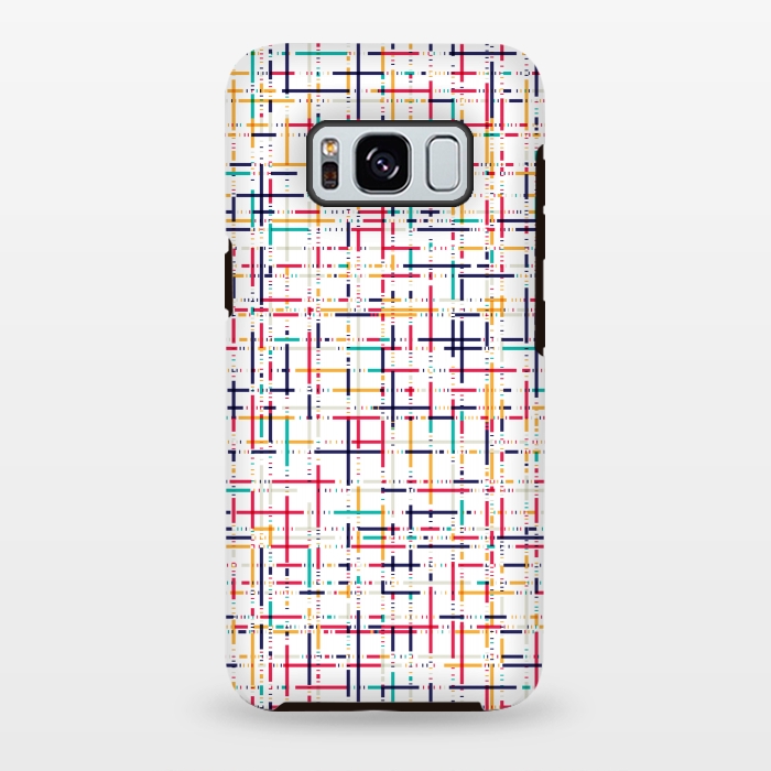Galaxy S8 plus StrongFit multi colour checks pattern by MALLIKA