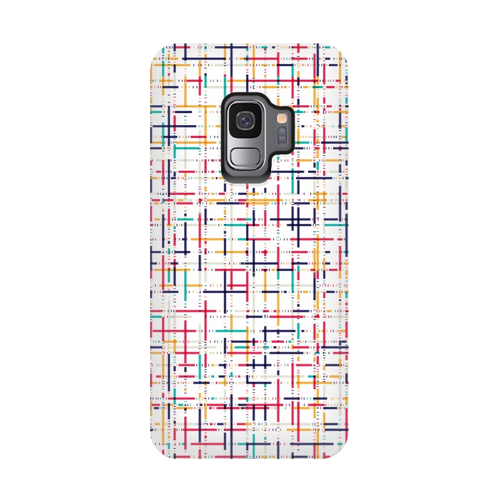 Galaxy S9 StrongFit multi colour checks pattern by MALLIKA