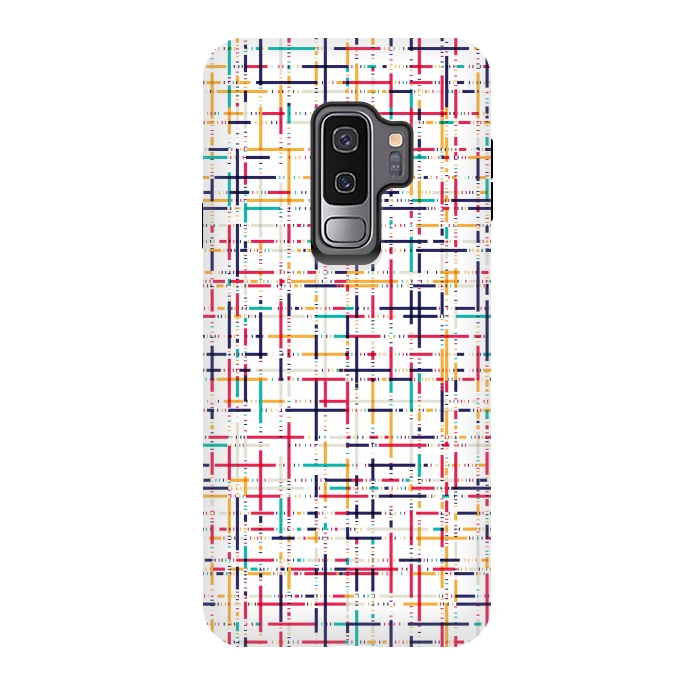 Galaxy S9 plus StrongFit multi colour checks pattern by MALLIKA