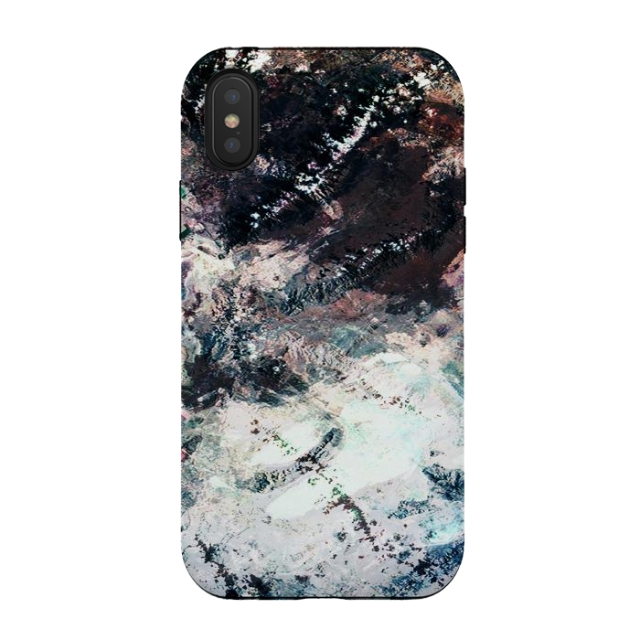 iPhone Xs / X StrongFit Snowy mountains from above by Oana 