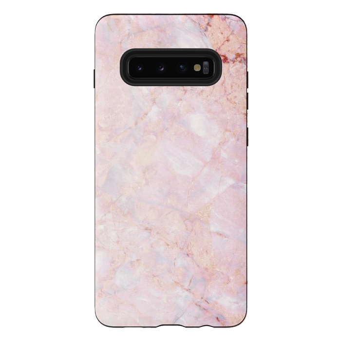 Galaxy S10 plus StrongFit Pastel pink elegant marble by Oana 