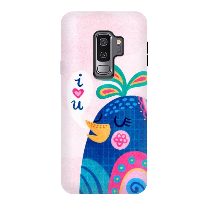 Galaxy S9 plus StrongFit I Love You Bird by Noonday Design