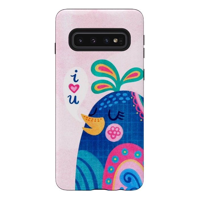 Galaxy S10 StrongFit I Love You Bird by Noonday Design