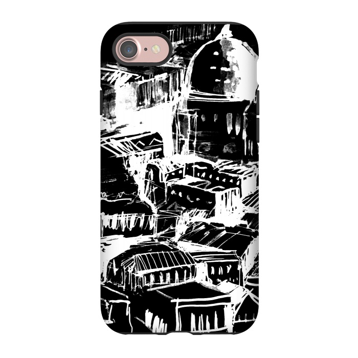 iPhone 7 StrongFit Venice Italian cityscape white ink sketch by Oana 