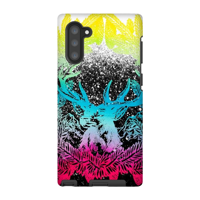 Galaxy Note 10 StrongFit Gradient reindeer and pine leaves illustration by Oana 