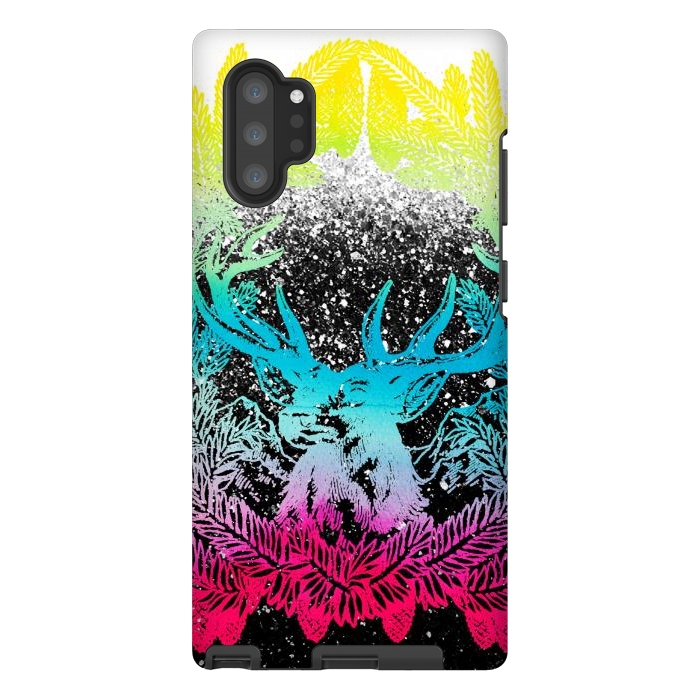 Galaxy Note 10 plus StrongFit Gradient reindeer and pine leaves illustration by Oana 