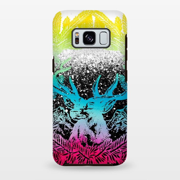 Galaxy S8 plus StrongFit Gradient reindeer and pine leaves illustration by Oana 