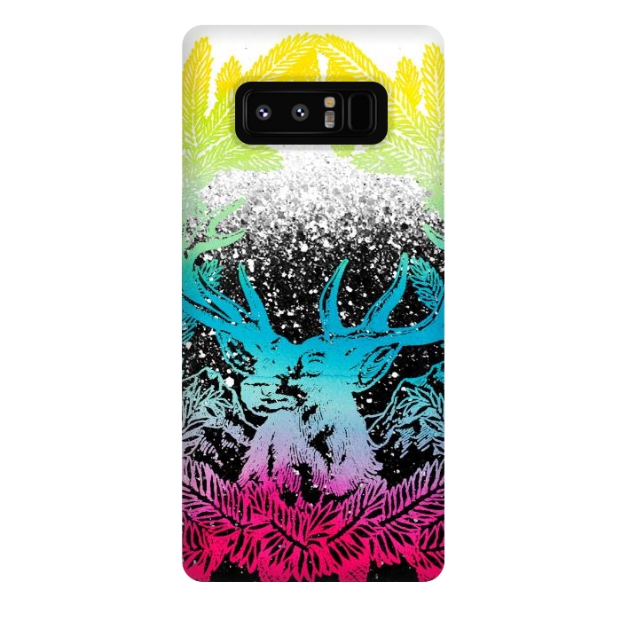 Galaxy Note 8 StrongFit Gradient reindeer and pine leaves illustration by Oana 
