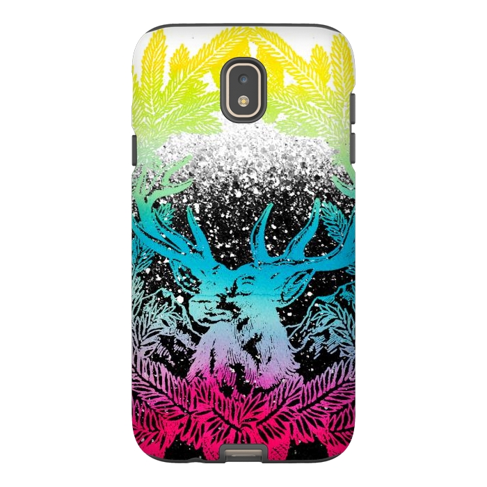 Galaxy J7 StrongFit Gradient reindeer and pine leaves illustration by Oana 