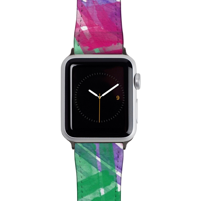 Watch 42mm / 44mm Strap PU leather Fantastic Watercolor Strokes by Creativeaxle
