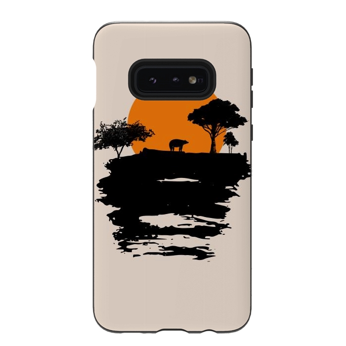 Galaxy S10e StrongFit Bear Travel on Mountain by Creativeaxle